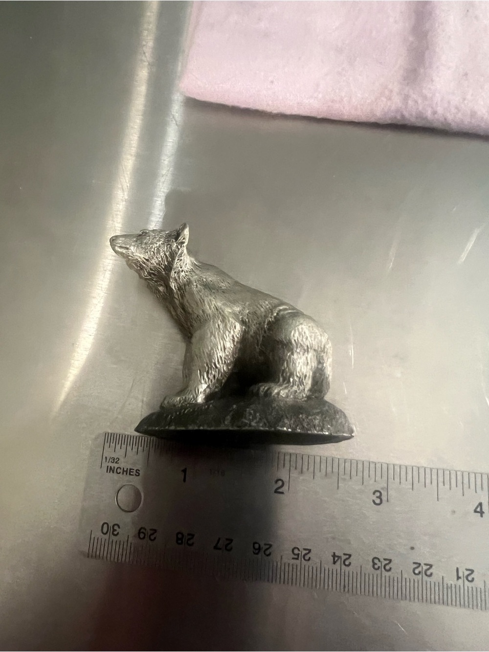 Heavy Small Pewter Bear Figurine